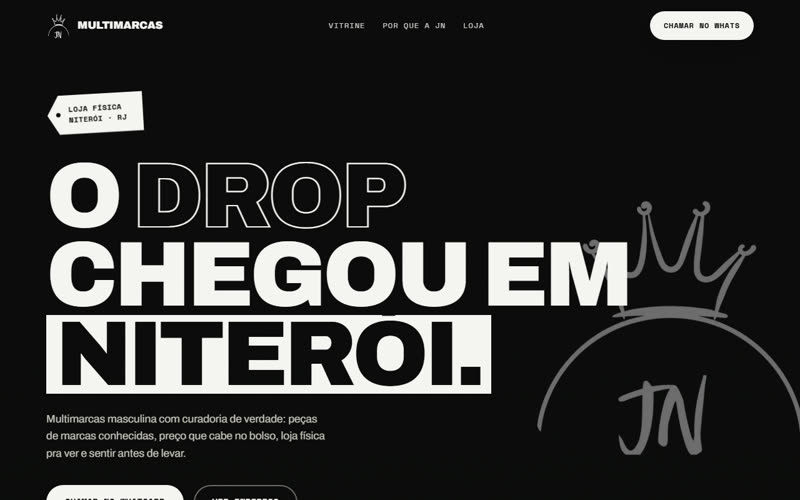 Preview do hero do site da JN Multimarcas